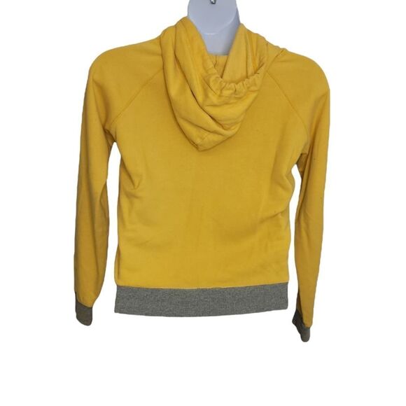 Y2K VS PINK go green hoodie‎ bright yellow distressed spellout sweatshirt S - Picture 3 of 8